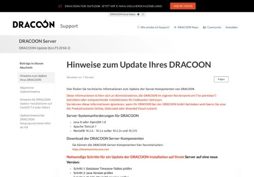 
                            11. Hinweise zum Update Ihres DRACOON – DRACOON