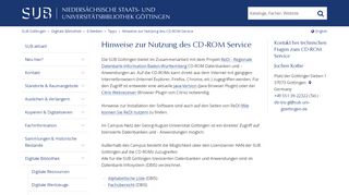 
                            12. Hinweise zur Nutzung des CD-ROM Service - SUB Göttingen