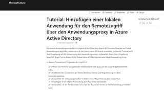 
                            3. Hinzufügen einer lokalen App – Anwendungsproxy in Azure Active ...