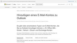 
                            4. Hinzufügen eines E-Mail-Kontos zu Outlook - Office-Support