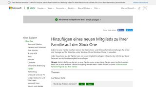 
                            3. Hinzufügen eines neuen Mitglieds zu Ihrer Familie auf der Xbox One