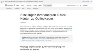 
                            2. Hinzufügen Ihrer anderen E-Mail-Konten zu Outlook.com - Outlook