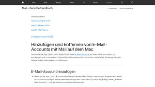 
                            3. Hinzufügen und Entfernen von E-Mail-Accounts mit Mail auf dem Mac ...
