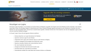 
                            8. Hinzufügen von Logins - Norton Support