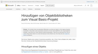 
                            6. Hinzufügen von Objektbibliotheken zum Visual Basic-Projekt - Office ...