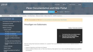 
                            1. Hinzufügen von Subdomains - Plesk Documentation