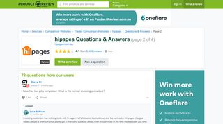 
                            9. hipages Questions (page 2) - ProductReview.com.au