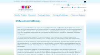 
                            11. HiPP Fachkreise: Datenschutzerklärung