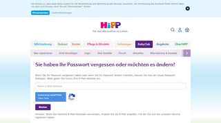 
                            10. HiPP: Passwort vergessen