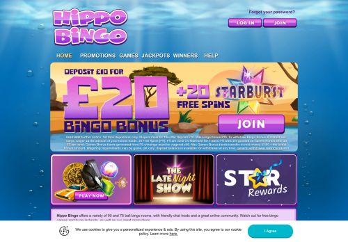 
                            6. Hippo Bingo | Join now and play FREE Bingo Games | HippoBingo.com