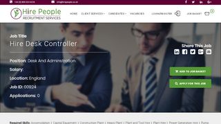 
                            8. Hire Desk Controller - Hire People