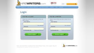 
                            11. Hire Writers - Log in to your account