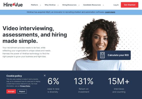 
                            7. HireVue - Hiring Intelligence | Assessment & Video Interview Software