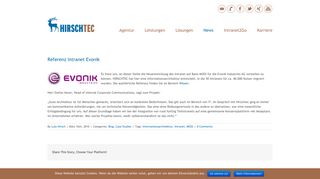 
                            10. HIRSCHTEC Referenz Intranet Evonik