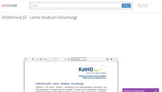 
                            11. HISinOne (LSF - Lehre Studium Forschung) - PDF - DocPlayer.org