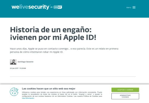 
                            8. Historia de un engaño: ¡vienen por mi Apple ID! - WeLiveSecurity