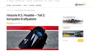 
                            10. Historie R.S. Modelle - Renault Blog