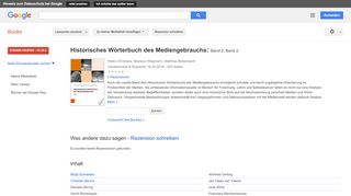 
                            11. Historisches Wörterbuch des Mediengebrauchs - Google Books-Ergebnisseite