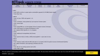 
                            3. History: bug fixes, new features - HTTrack Website Copier - Free ...