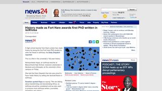 
                            6. History made as Fort Hare awards first PhD written in isiXhosa | News24