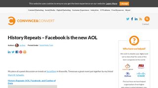 
                            12. History Repeats - Facebook is the new AOL - Convince & Convert