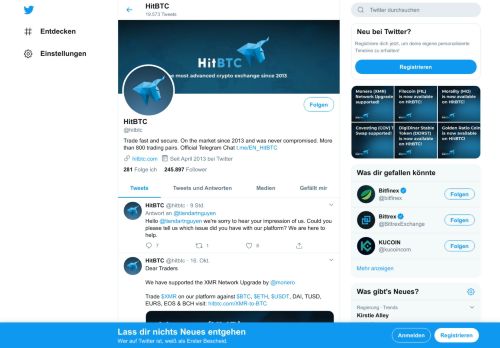 
                            6. HitBTC (@hitbtc) | Twitter