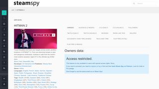 
                            10. HITMAN 2 - SteamSpy - All the data and stats about Steam games