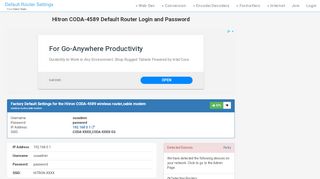 
                            4. Hitron CODA-4589 Default Router Login and Password - Clean CSS