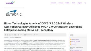
                            13. Hitron Technologies Americas' DOCSIS 3.0 24x8 ... - Globe Newswire