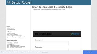 
                            2. Hitron Technologies CGN3ROG Screenshot Login - SetupRouter