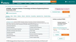 
                            6. HITSEEE 2019 Exam: Registration, Syllabus, Results, Dates at Shiksha