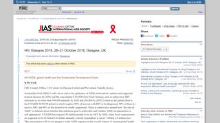 
                            5. HIV Glasgow 2018, 28–31 October 2018, Glasgow, UK - NCBI - NIH