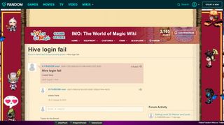 
                            9. Hive login fail | IMO: The World of Magic Wiki | FANDOM powered by ...