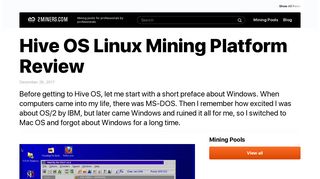 
                            10. Hive OS Linux Mining Platform Review - Crypto Mining Blog - 2Miners