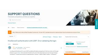 
                            1. HiveServer2 authentication with LDAP : Error validating the login ...