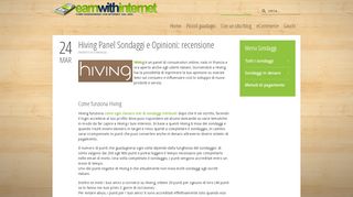 
                            11. Hiving Panel Sondaggi e Opinioni: recensione - Earnwithinternet.com