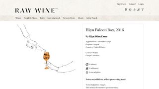 
                            13. Hiyu Falcon Box - Raw Wine