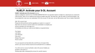 
                            7. HJÆLP: Activate your S-OL Account | Debat | SOL.dk