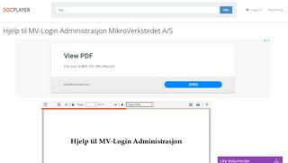 
                            8. Hjelp til MV-Login Administrasjon MikroVerkstedet A/S - PDF