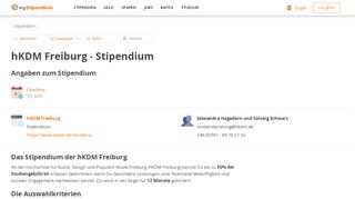 
                            10. hKDM Freiburg - Stipendium | myStipendium