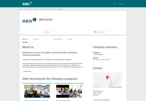 
                            11. HKN GmbH als Arbeitgeber | XING Unternehmen