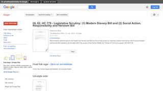 
                            9. HL 62, HC 779 - Legislative Scrutiny: (1) Modern Slavery Bill and ...