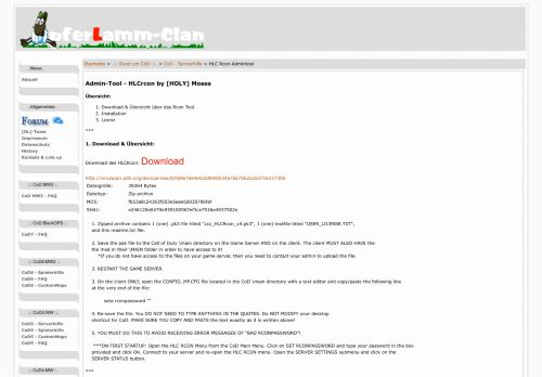 
                            4. HLC Rcon Admintool - Call of Duty Hilfe Community - Opferlamm Clan
