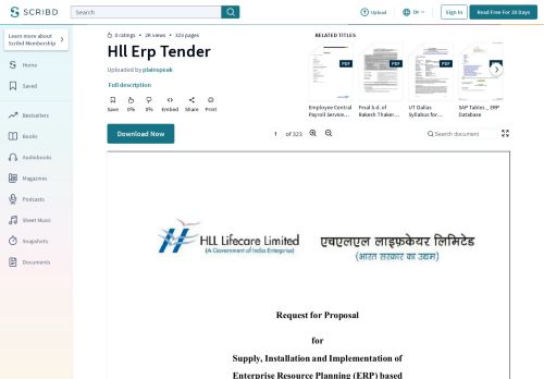 
                            9. Hll Erp Tender | Enterprise Resource Planning | Computer Network