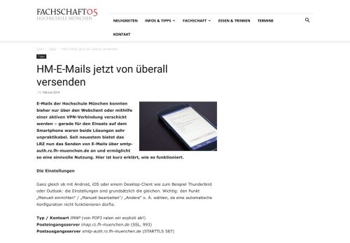 
                            6. HM-E-Mails jetzt von überall versenden | Fachschaft 05