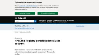 
                            6. HM Land Registry portal: update a user account - GOV.UK