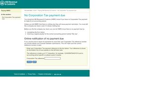 
                            9. HM Revenue & Customs: No Corporation Tax payment due