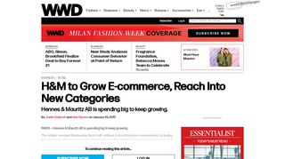 
                            5. H&M to Grow E-commerce, Reach Into New Categories – WWD