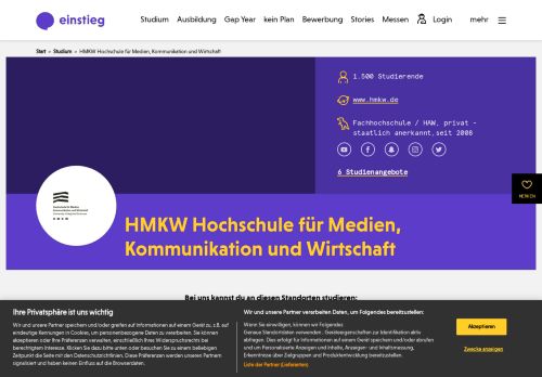 
                            13. HMKW Hochschule für Medien, Kommunikation und Wirtschaft Köln ...