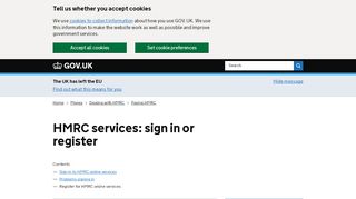 
                            3. HMRC services: sign in or register: Register for HMRC online services ...